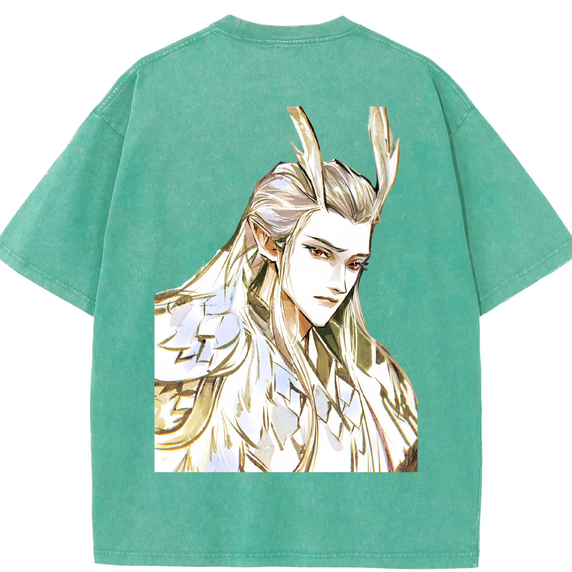 （画像用） Ne Zha 2 ナタ 魔童の大暴れ 綿100% ヴィンテージ風 半袖Tシャツ（背面プリント）